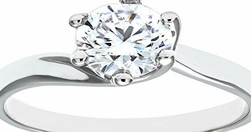 Citerna 9 ct White Gold Stone Set Engagement Ring - Size S