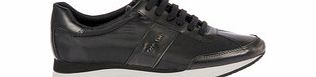 CK Black leather and textile sneakers