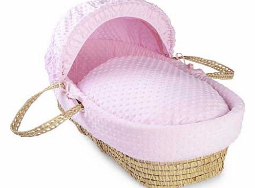 Dimple Palm Moses Basket - Pink