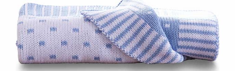 Double Knit Spot Blanket - Blue