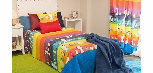 - quilt stamped child solarium, bed 090: 180 x 260 cm, multicolor