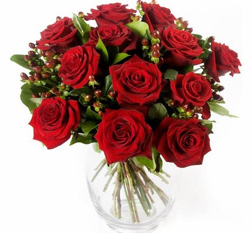 A Dozen Red Roses Fresh Romantic Flower Bouquet
