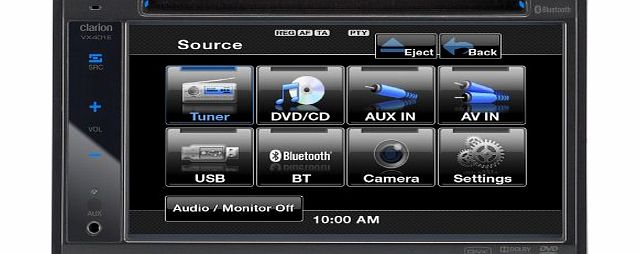 Clarion VX401E Double Din Multimedia System Built in Bluetooth USB/iPod Control