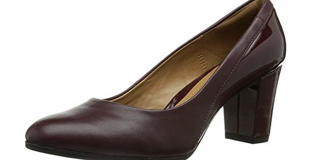 Clarks Basil Auburn, Womens Court Shoes, Red (Burgundy Leather), 7.5 UK