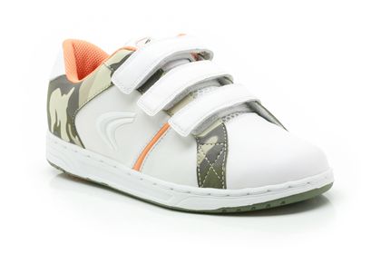 Clarks Jnr Hang Time White/Green Leather
