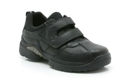 Clarks Race Track Inf Black Leather