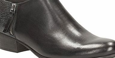 Clarks Womens Casual Clarks Langdon Ribbon Leather Boots In Black Standard Fit Size 8