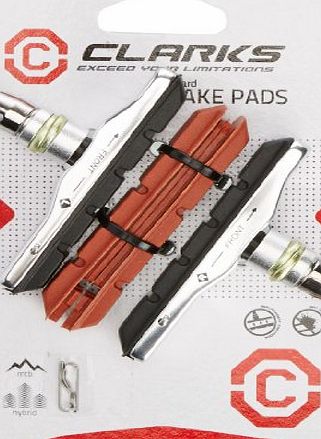 Clarks XTR Upgrade V-Brake Pads - Black/Red, 7 cm