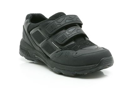 Clarks Xtra Spin Jnr Black Combi Leather