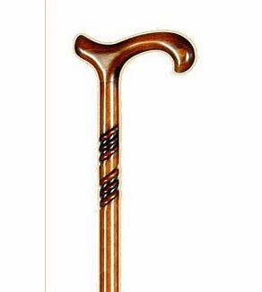 Classic Canes Everyday Gents Walking Stick Carved Wood Derby Handle Cane with Spiral 92cm