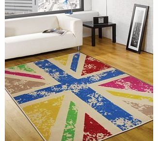 Cool Britannia rug, 120x160cm. Retro Hard wearing