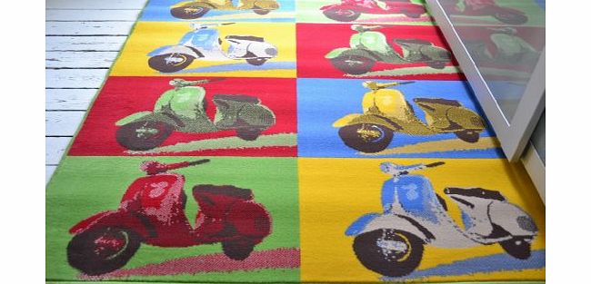 Classic Cool Scooter rug Scooter rug, 120x160cm. Retro Hard wearing Funky colours