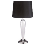 & Shiny Nickel Table Lamp with Black