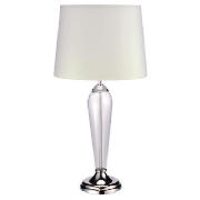 & Shiny Nickel Table Lamp with Cream