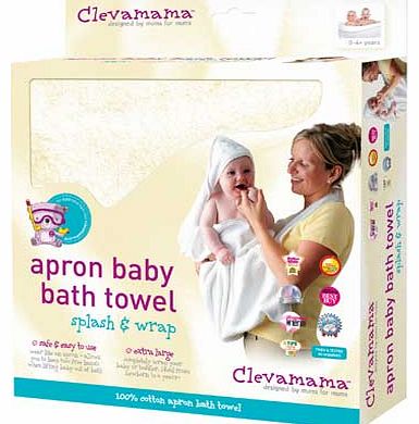 Clevamama SplashNWrap Baby Apron Towel - Cream