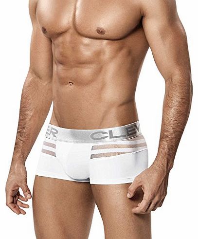 Clever Moda Ammolite Sexy Mens Latin Designer Boxer Briefs Underwear White Small
