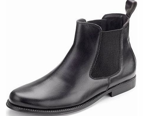 Chelsea Boots Mens Real Leather Boots. (12, Black)