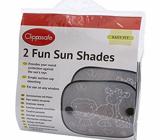 Clippasafe Fun Sun Screens (Black and White, 2 - Pack)