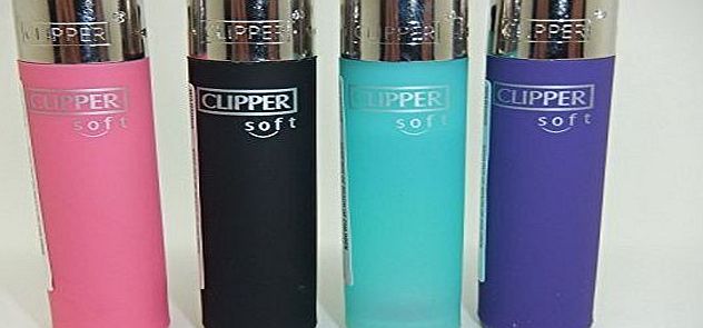 Clipper 4 x Clipper Soft Lighters Regular Size Rubber Clipper Gas Lighter