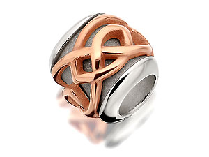 9ct Rose Gold And Silver Celtic Weave