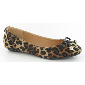 Cloggs Bow Ballerina - Brown Leopard