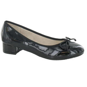 Cloggs Low Heeled Ballerina - Black Patent