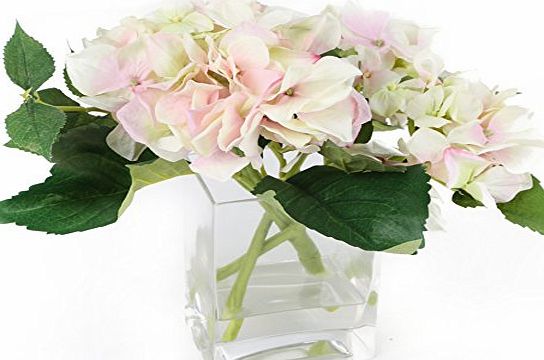 Closer to Nature (I-Fulfilment) Floral Elegance Artificial 18cm Green and Pink Hydrangea Arrangement - Artificial Silk Floral Arrangement and Display Range