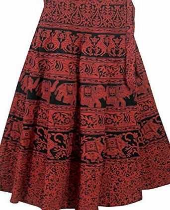 ClothesnCraft India Clothing Cotton Skirt Designer Wrap Around Dresses (Orange)