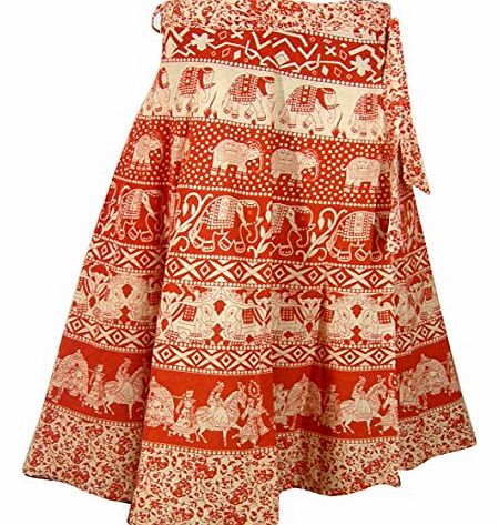 Indian Designer Wrap Around Print Cotton Skirt for Girls