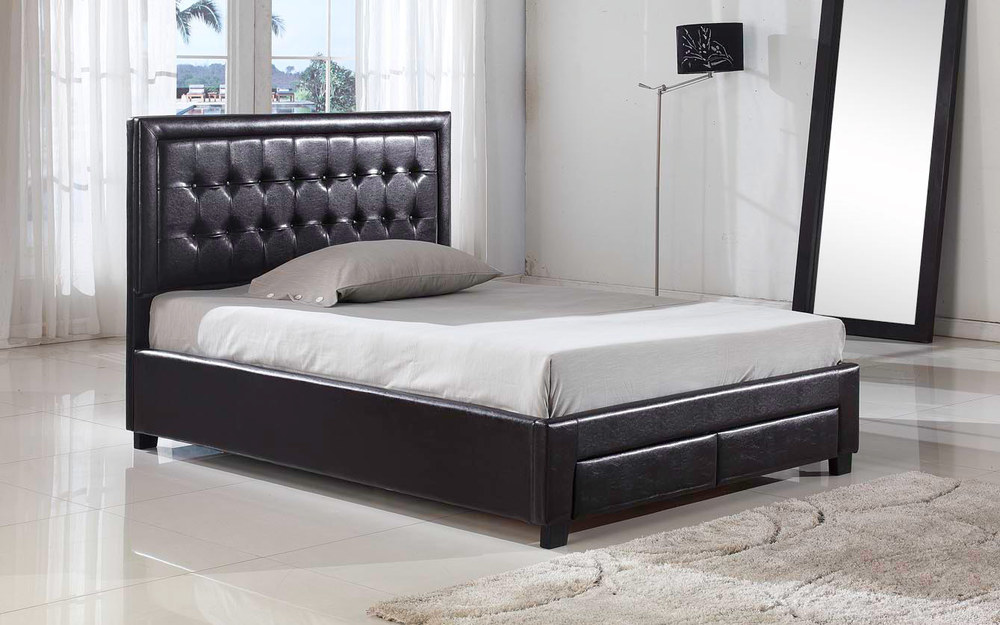 Verona Faux Leather Bedstead, King Size,