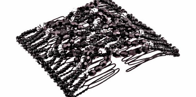 Magic Beads Double Women/Ladies Hair Clip Stretchy Hair Combs Clips (Style4 Black)