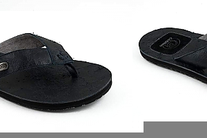 Valencia Leather Flip Flops - Black