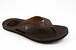 Valencia Leather Flip Flops - Brown