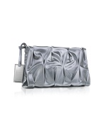 Goodie Bag - Pleated Patent Canvas Clutch Bag