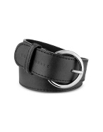 Coccinelle Womenand#39;s Black Signature Italian Genuine Leather Belt