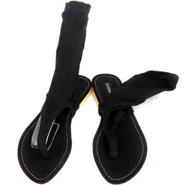 Cocobelle Black Elastic Bahia Thong Sandal