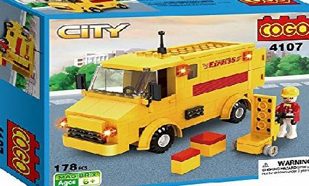 Cogo  For LEGO Style tar City Cteator Creationary Technics Dinky Master Cars 178 Pieces Express Vehicles DIY toy Car Brick Builders Set Creative Toys Christmas Unusual Puzzle Gift For Kids Boys Girls T