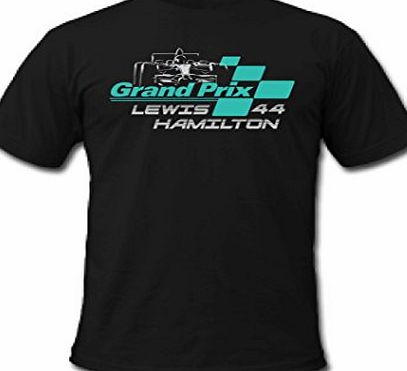 Cold Gun LEWIS HAMILTON Grand Prix F1 Motorsport Formula 1 Racing Driver T-Shirts (Large, Black)