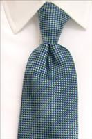 Navy / Green Dice Pure Silk Tie