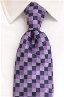 Navy / Lilac Diamond Pure Silk Tie