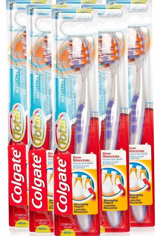 Colgate Total Massager Toothbrush Medium 6 Pack