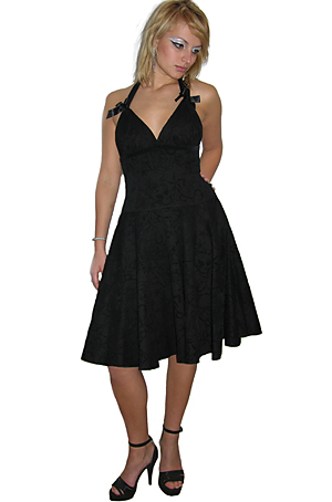 50and#39;s Halterneck Style Black Party Dress Collectif