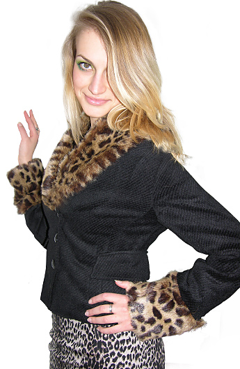 Collectif Leopard Fake Fur Jacket