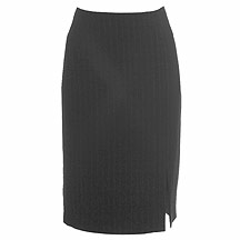 Black pinstripe tailored pencil skirt