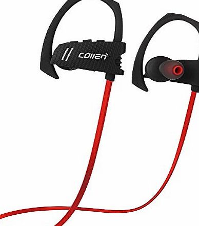 Collen Bluetooth Headphones, Collen Wireless Sweatproof Sports Earphones Stereo Over-Ear Headset Earbuds for Gym Running for Apple iPhone iPad Samsung and Android Phones with Mic (CVC 6.0 Noise Cancelling)