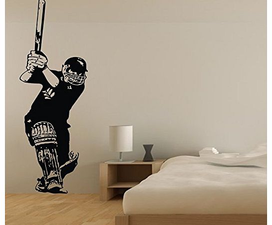 40x120cm UK famous sports wall decals Cricket / Cricket Player hit / cricket bat paint art for home