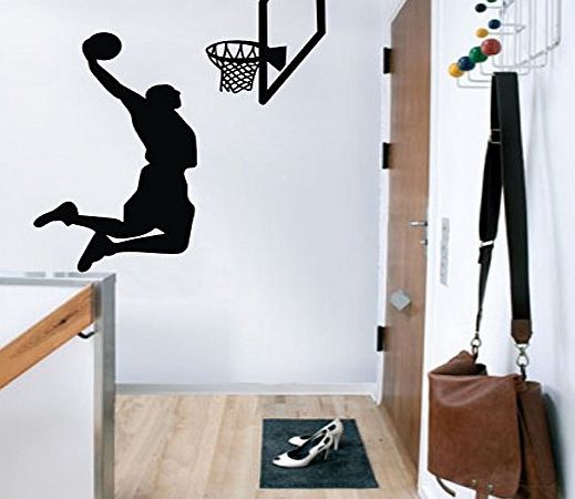 ColorfulHall 87x100cm Jumping flying basketball player Jordan Kobe NBA stars graffti art slam dunk boy wall decals for child