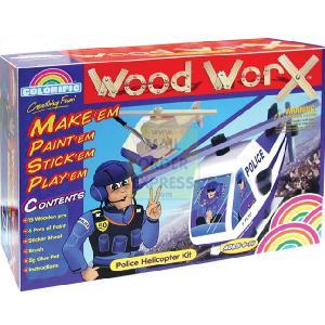 Colorific Wood Worx Kit Police Helicopter