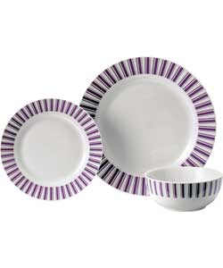 Colour Match 12-Piece Dinner Set - Purple Fizz