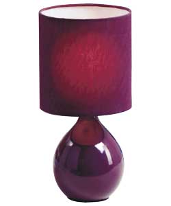 Colour Match Round Ceramic Table Lamp - Plum